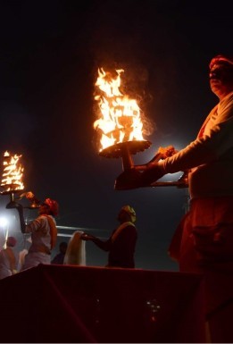 Aarti on the Ghats in Maha Kumbh Mela 2025 Prayagraj