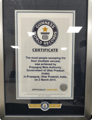 Most people sweeping the floor in Kumbh 2019 recognised by Guinness world record